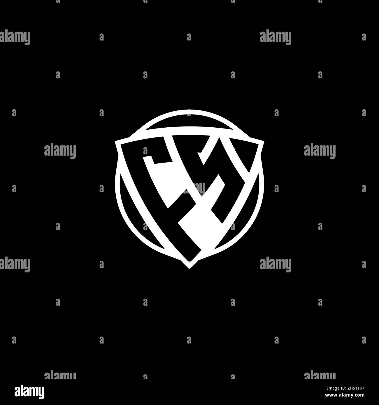 FS Monogram logo letter with triangle shield shape style design ...