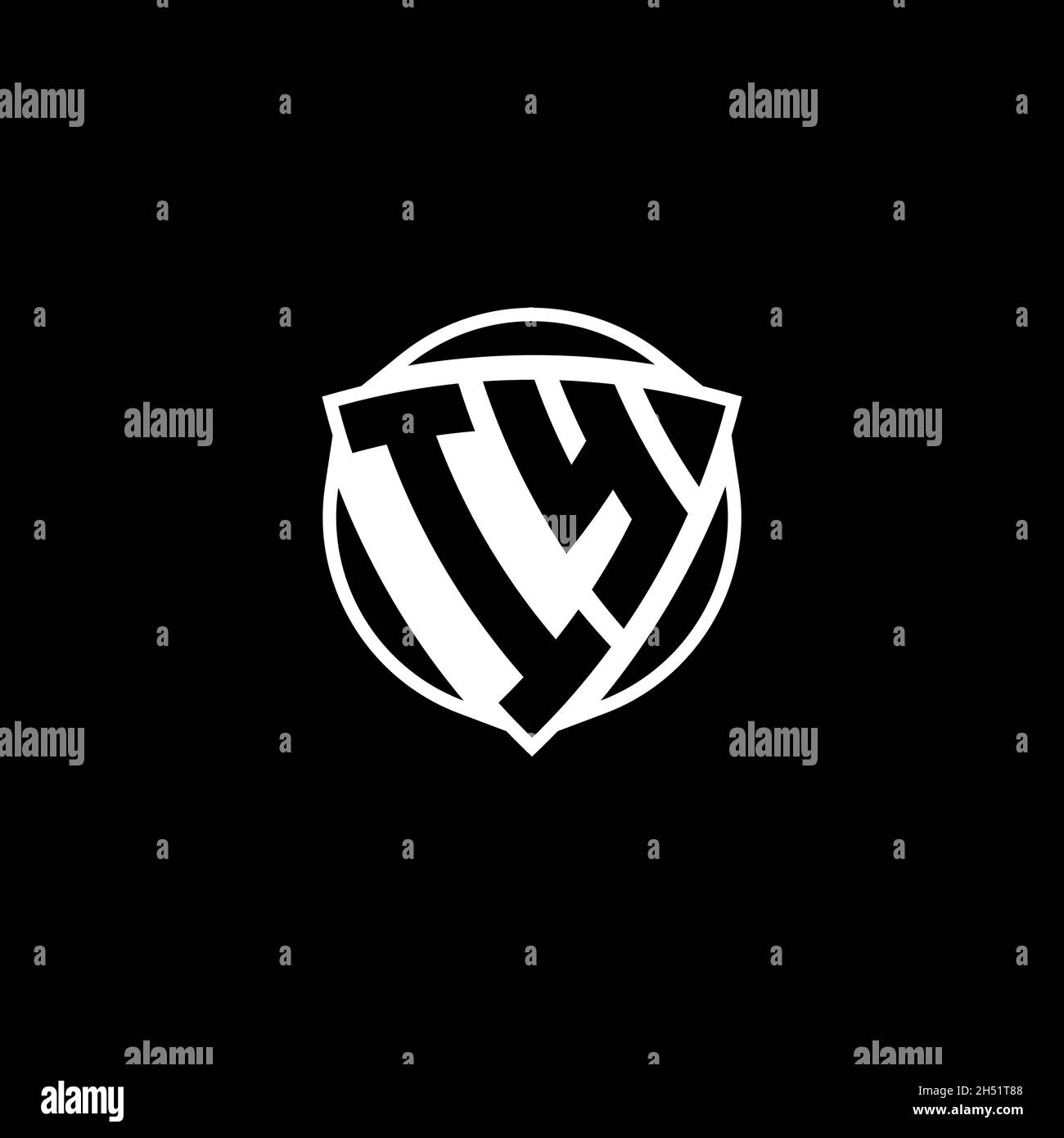 IY Monogram logo letter with triangle shield shape style design ...
