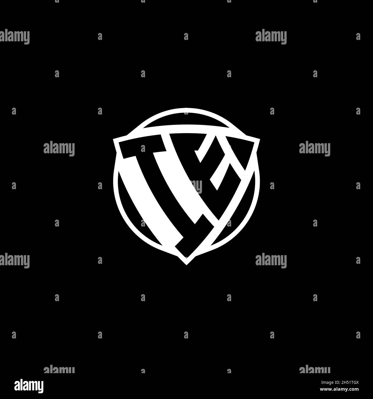 IE Monogram logo letter with triangle shield shape style design ...