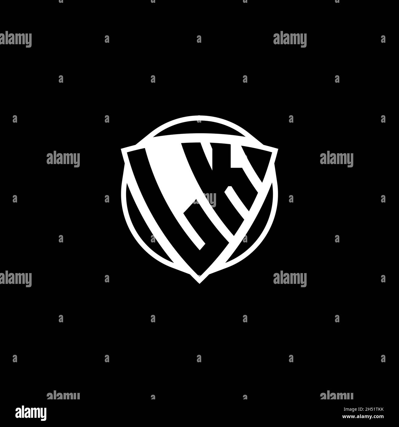 LK Monogram logo letter with triangle shield shape style design ...