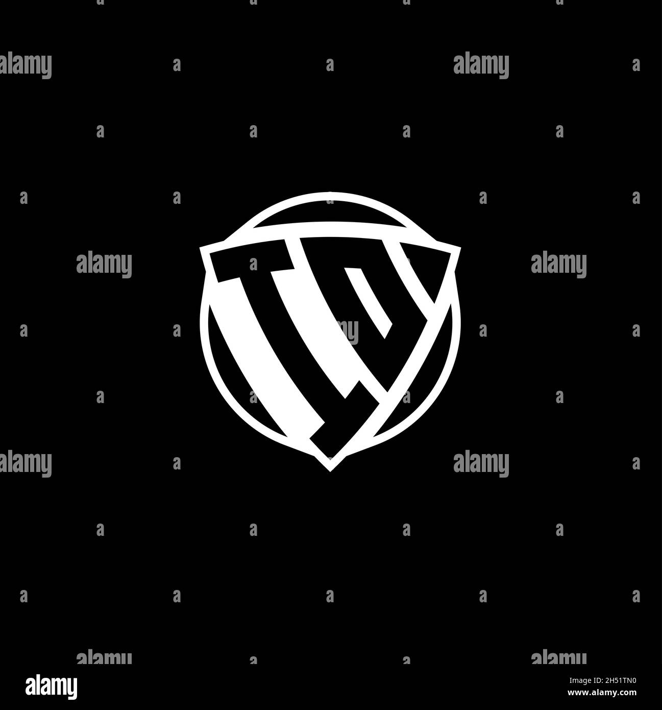 IO Monogram logo letter with triangle shield shape style design ...