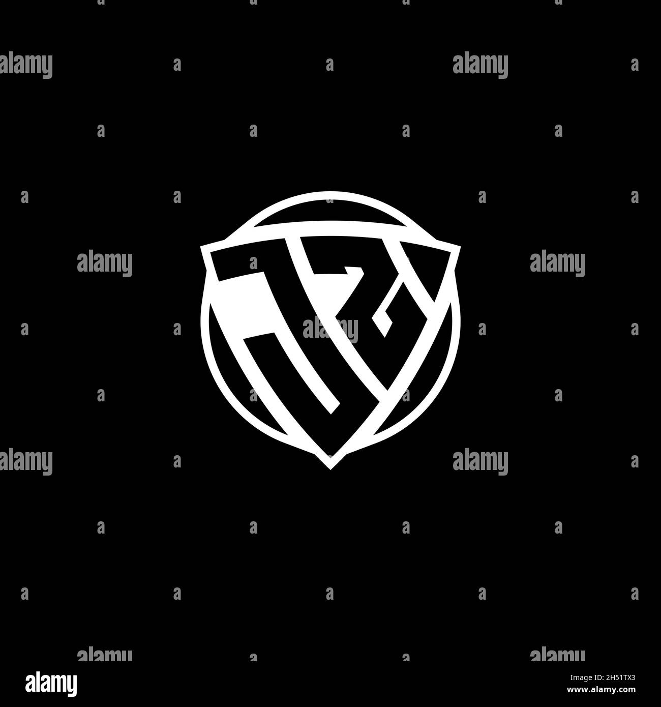 JZ Monogram logo letter with triangle shield shape style design ...