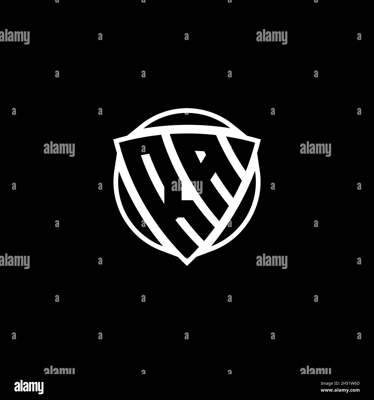 RA Monogram logo letter with triangle shield shape style design ...