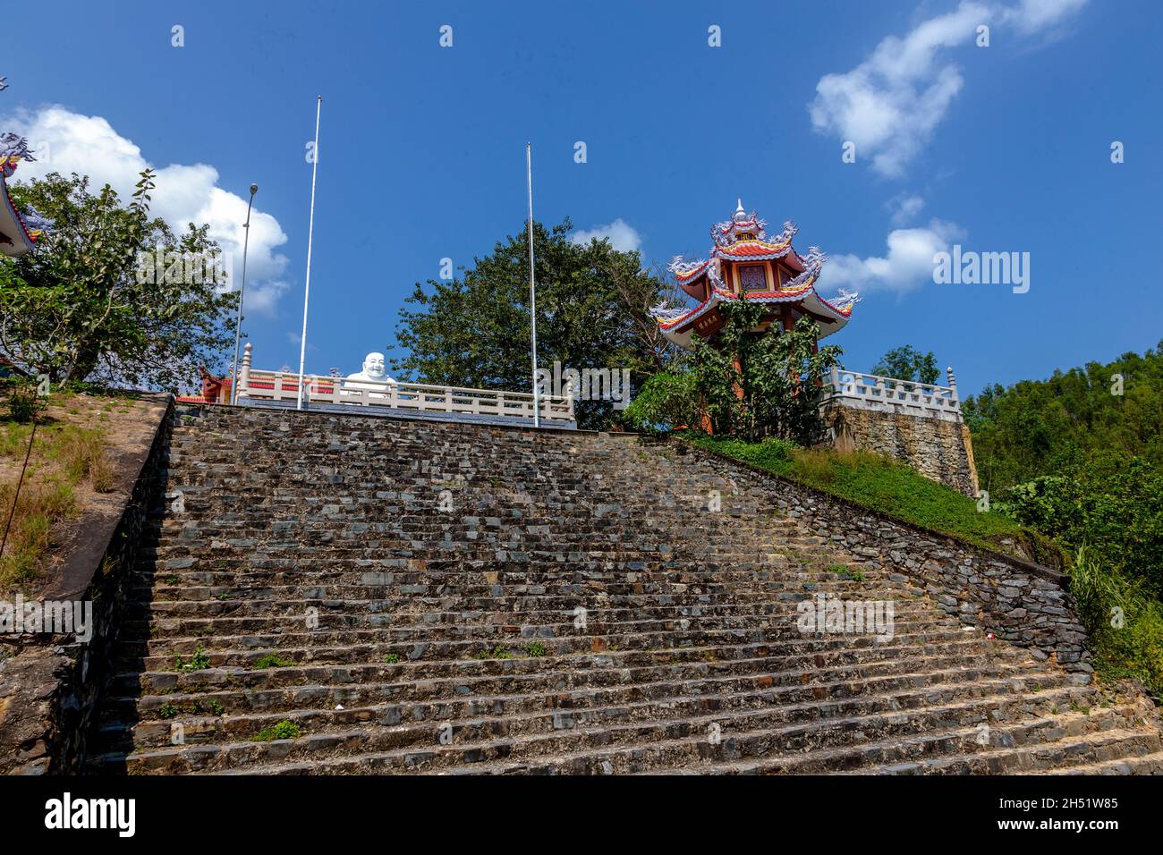 Hòa Hiệp Bắc Buddhist Temple grounds. Stock Photo