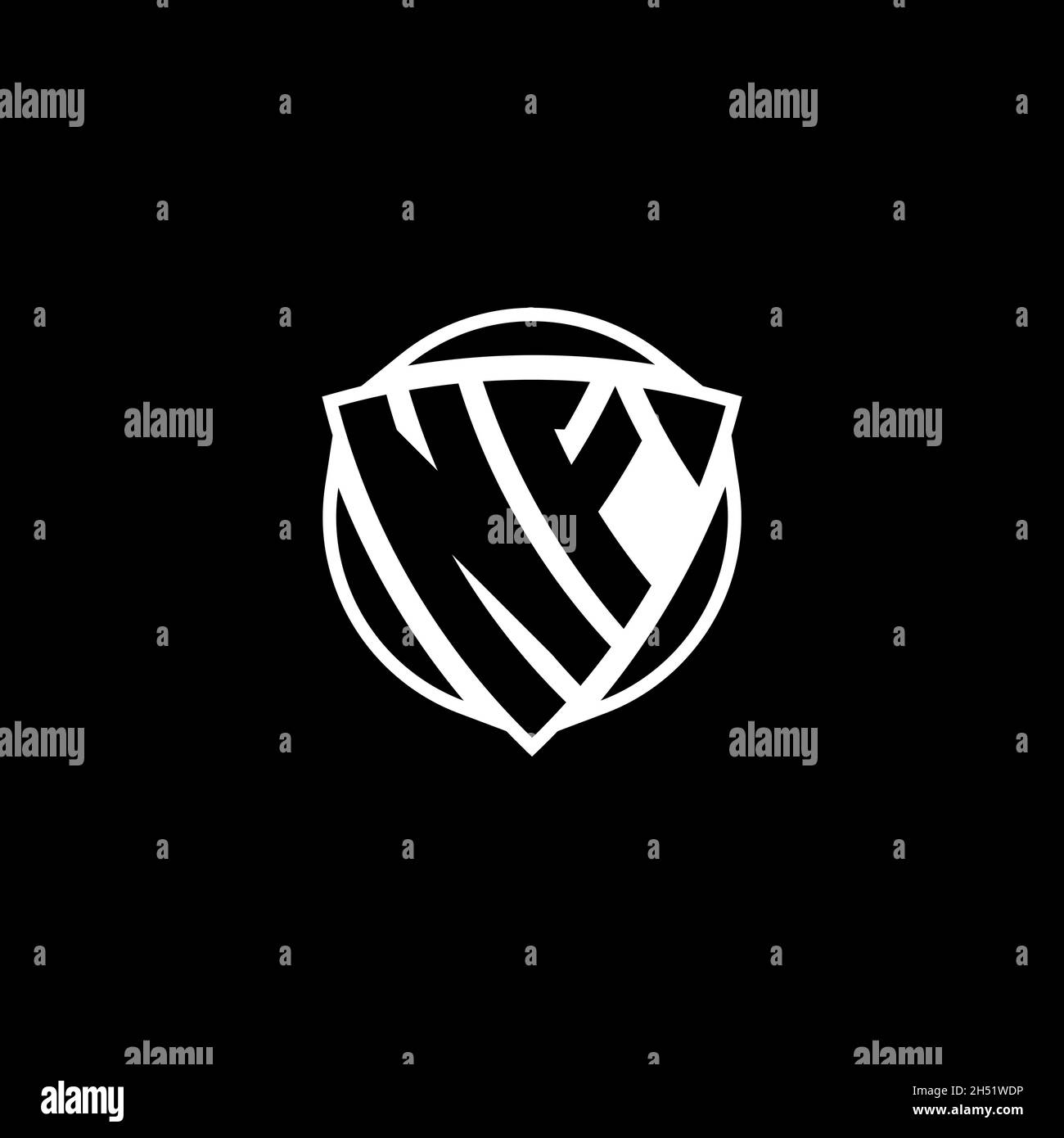 NF Monogram logo letter with triangle shield shape style design ...