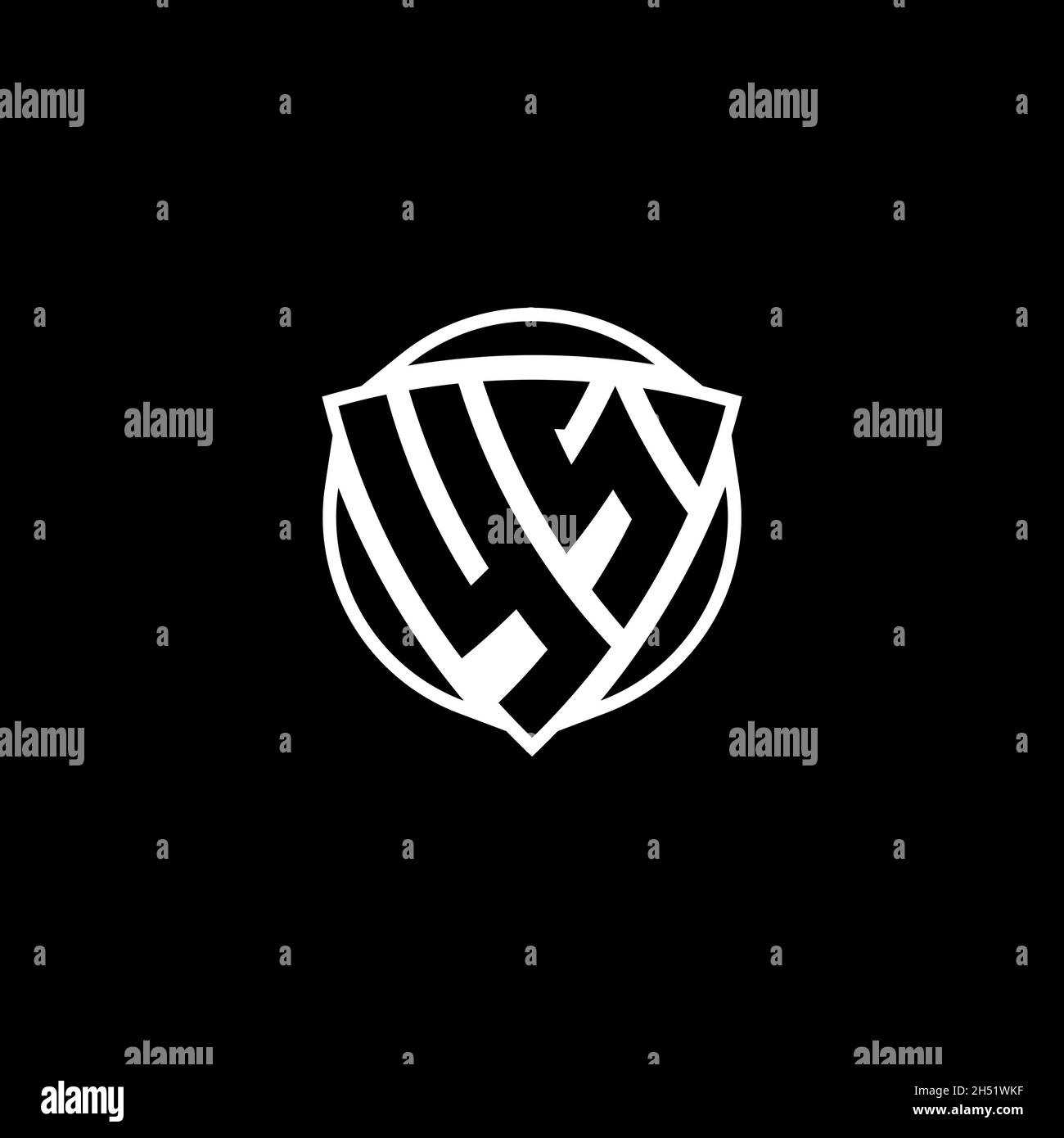YS Monogram logo letter with triangle shield shape style design ...