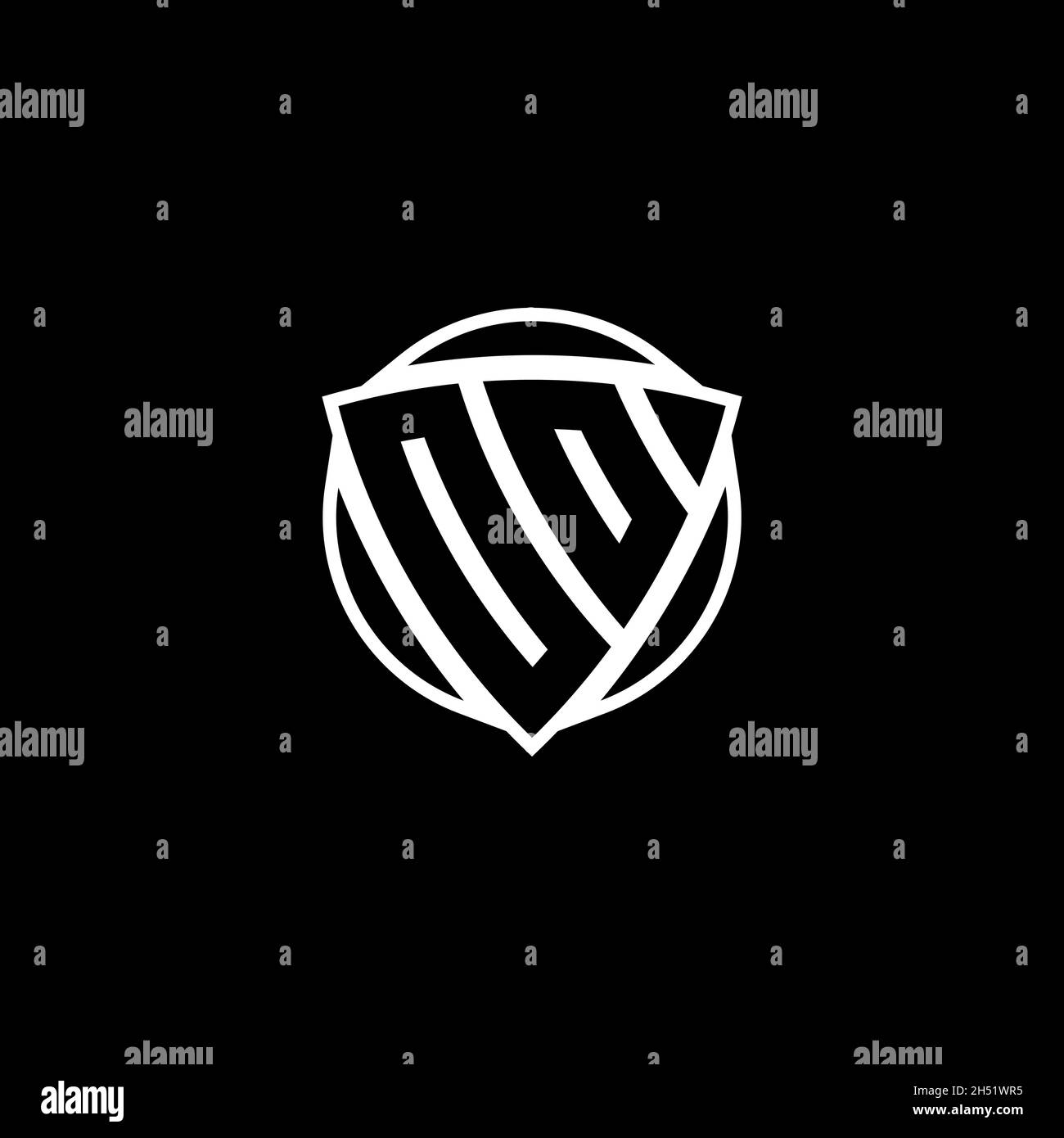 OO Monogram logo letter with triangle shield shape style design isolated on white background. Radioactive logo, triangle radioactive and shield shape Stock Vector