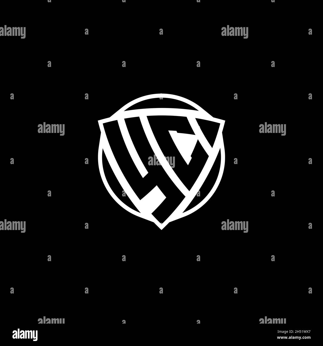 YC Monogram logo letter with triangle shield shape style design ...