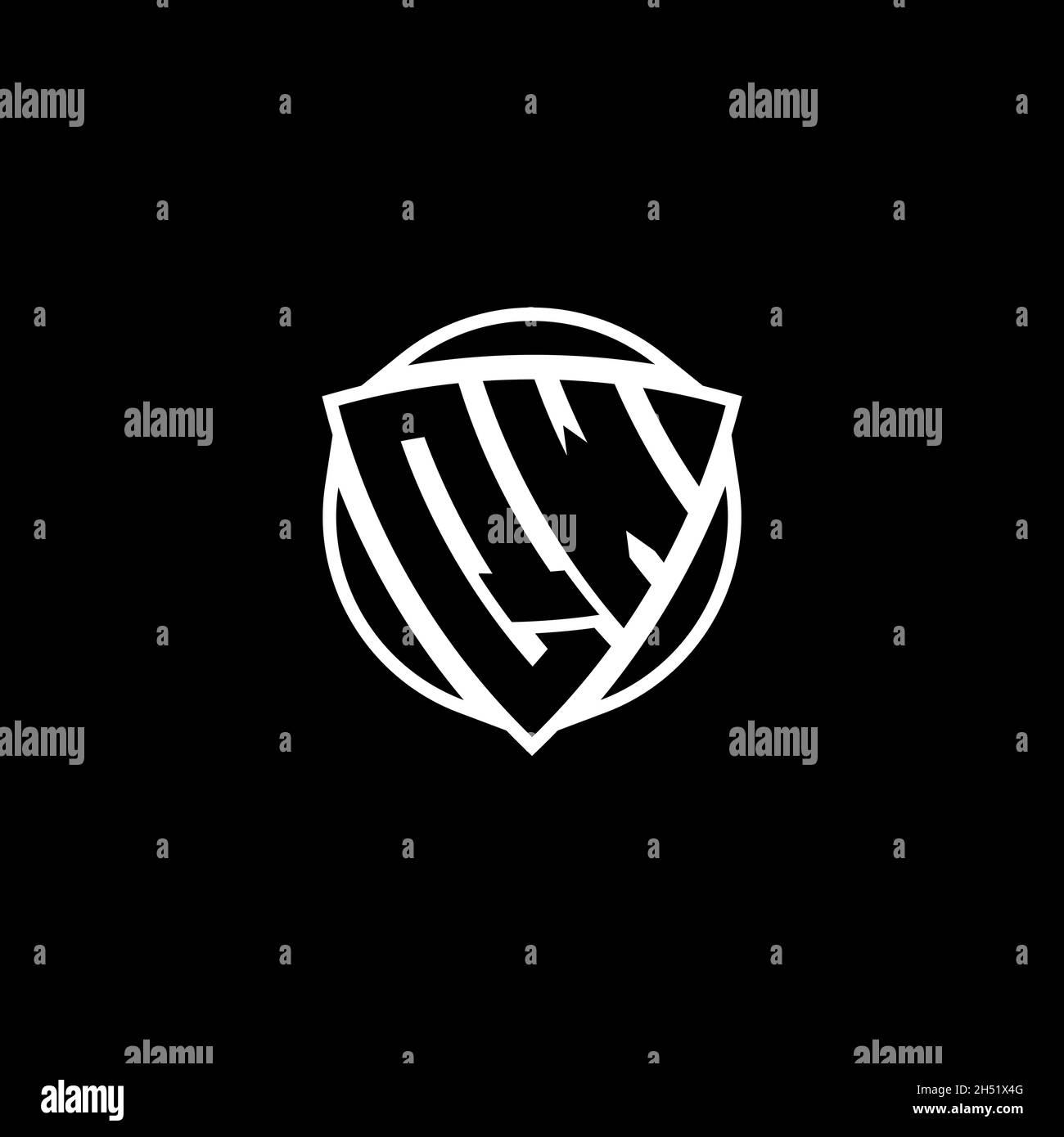QW Monogram logo letter with triangle shield shape style design ...