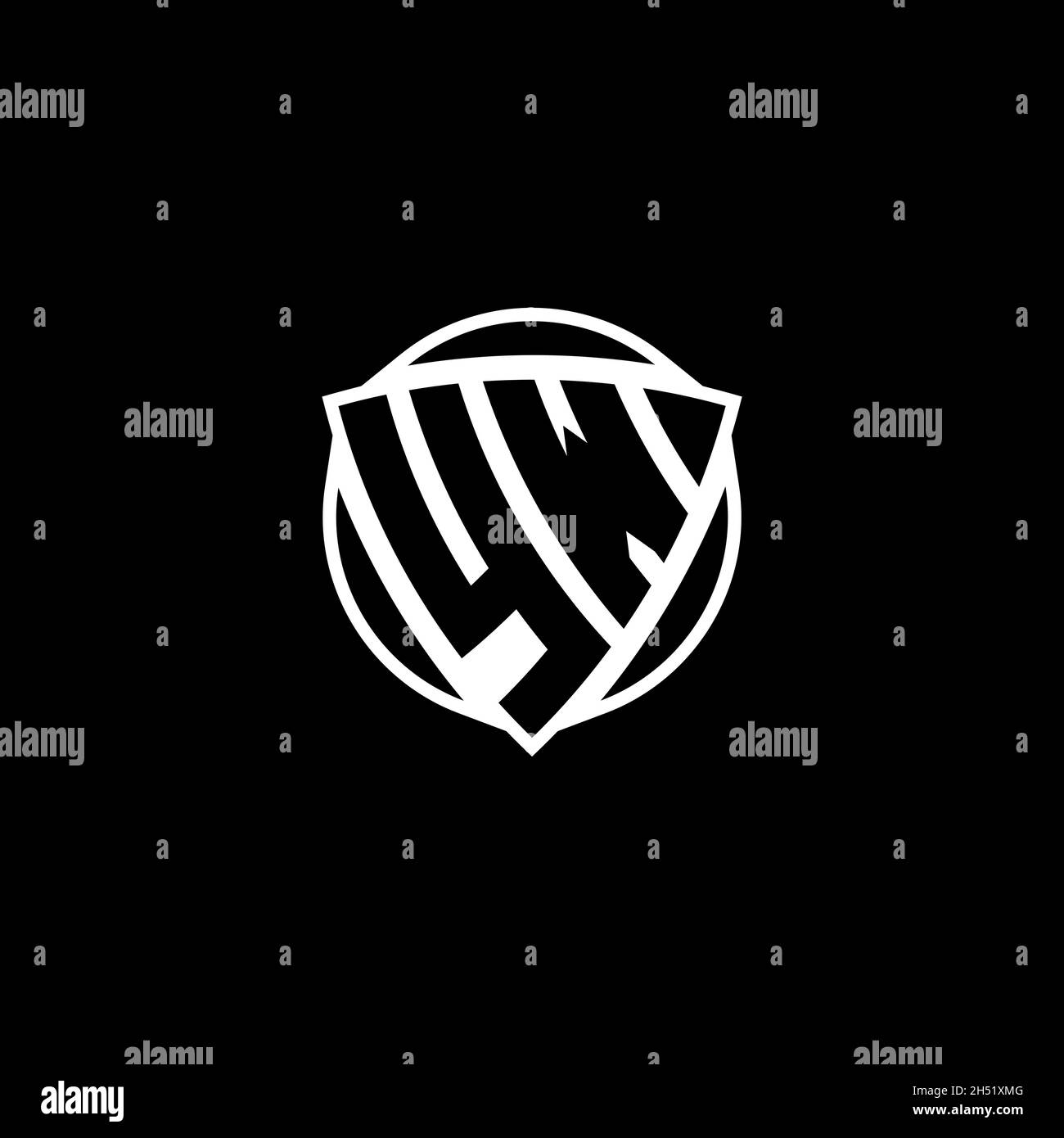 YW Monogram logo letter with triangle shield shape style design ...