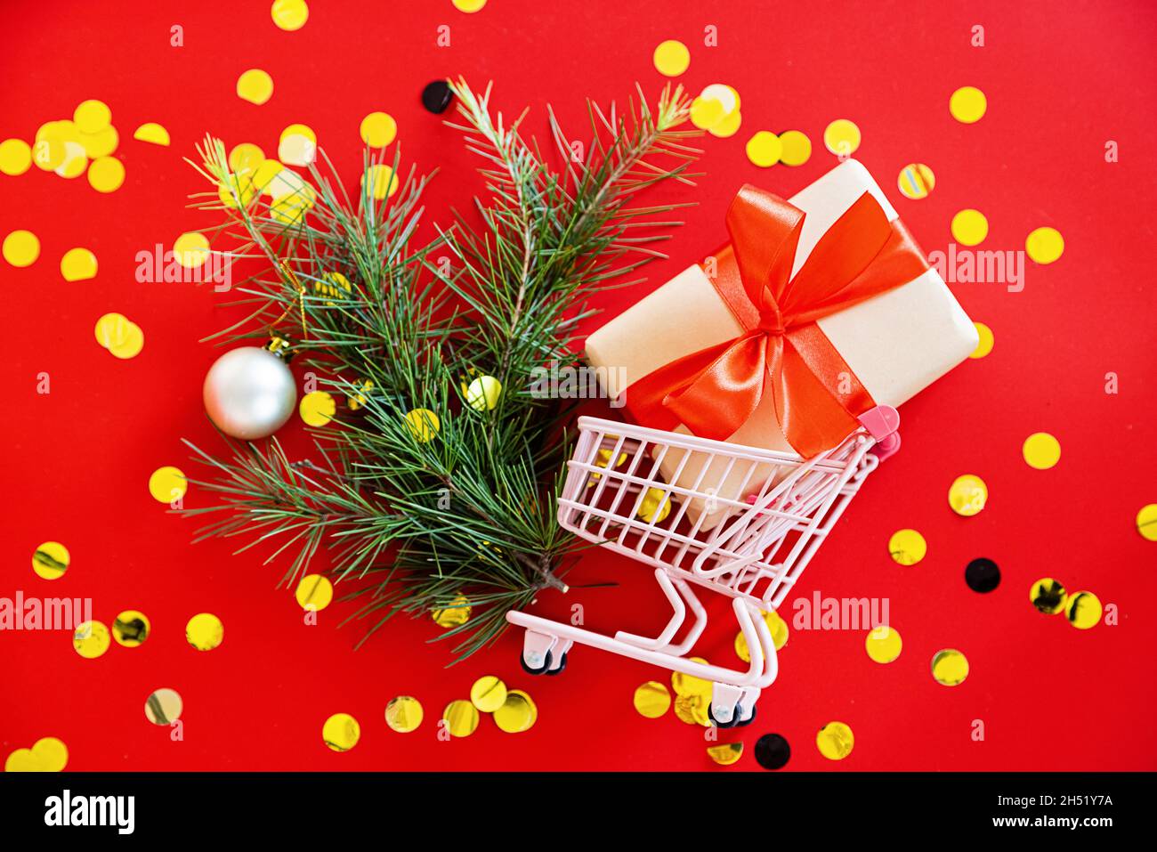 Merry Christmas And Happy New Year 2022 Background. Flat Lay, Top View, Mockup, Overhead. Winter Holiday Celebration Stock Photo - Alamy