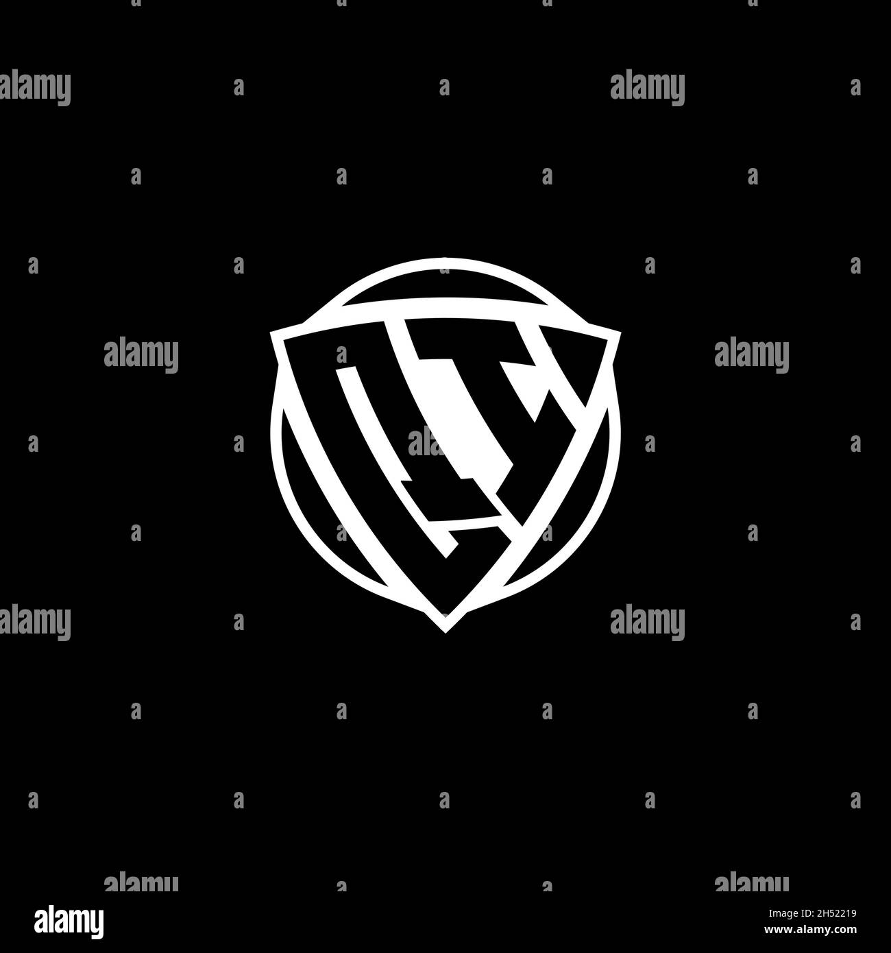 QI Monogram logo letter with triangle shield and circle shape style ...