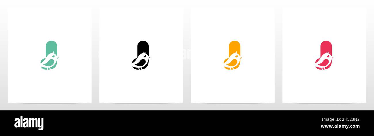 Cute Bird On Letter Logo Design J Stock Vector Image & Art - Alamy