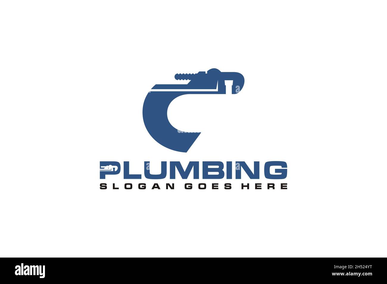 C Initial for Plumbing Service Logo Template, Water Service Logo icon. Stock Vector