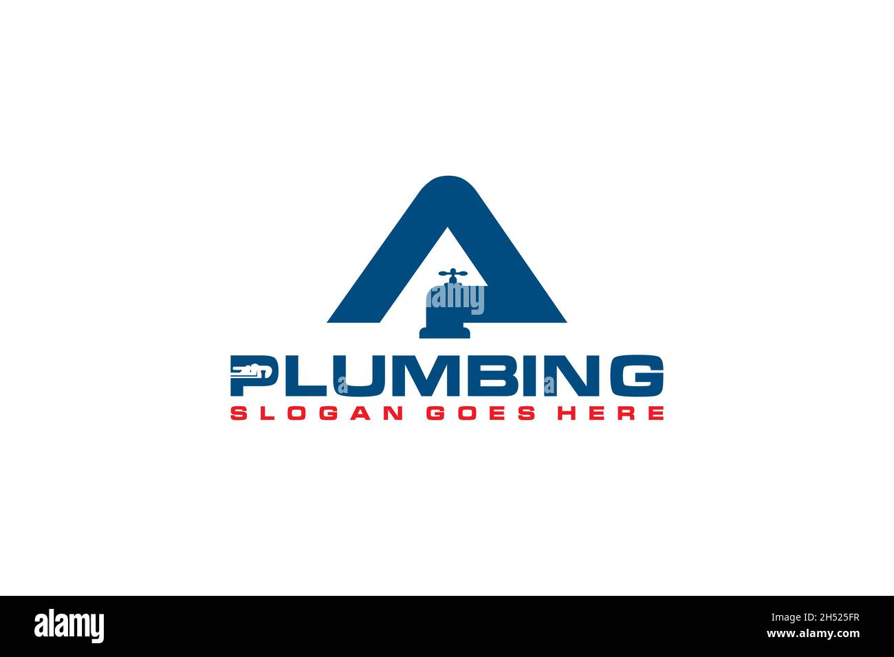 A Initial for Plumbing Service Logo Template, Water Service Logo icon. Stock Vector