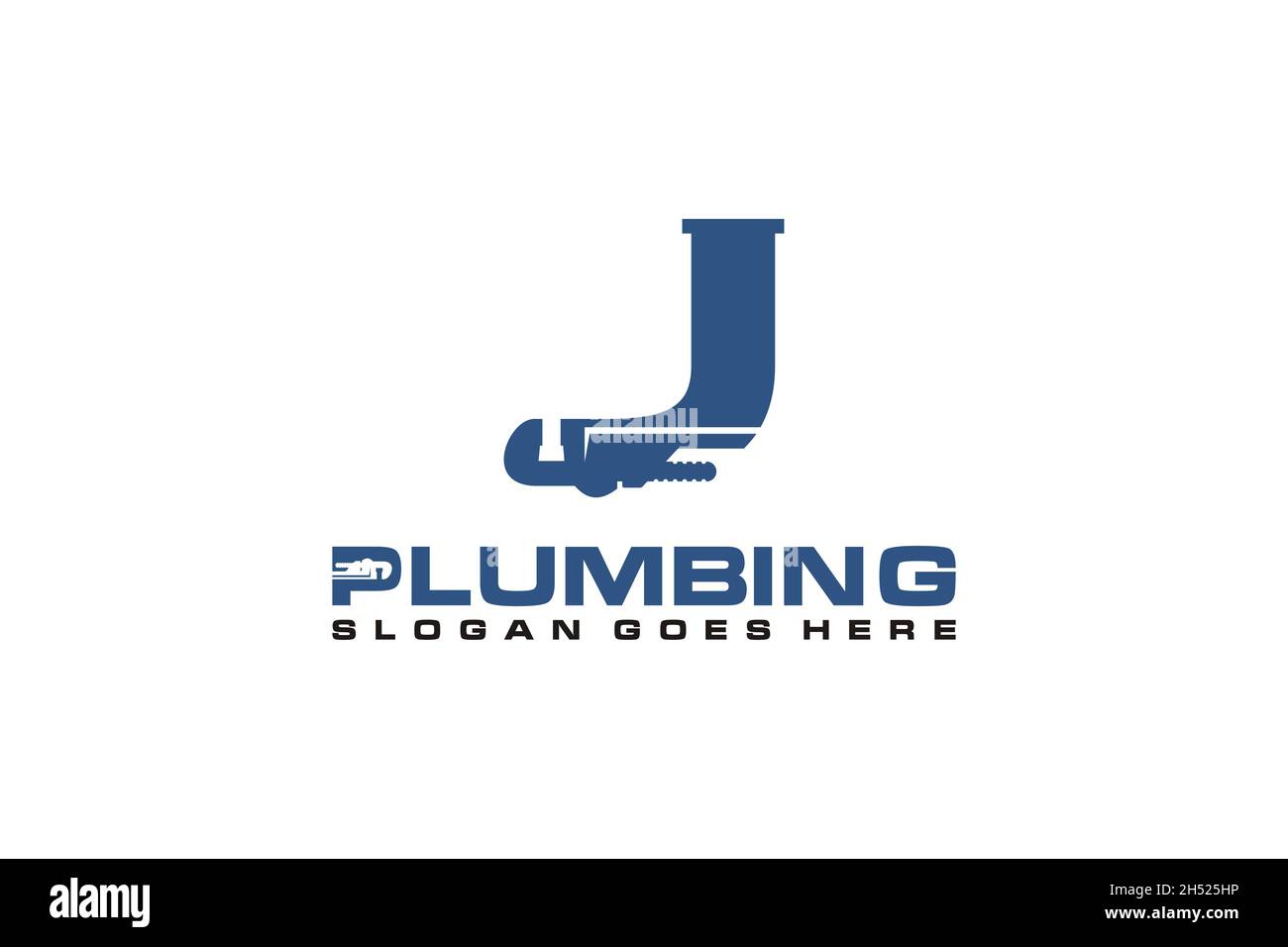 J Initial for Plumbing Service Logo Template, Water Service Logo icon. Stock Vector