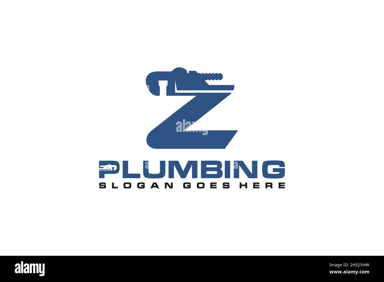 Z Initial for Plumbing Service Logo Template, Water Service Logo icon. Stock Vector