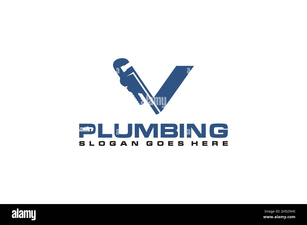 V Initial for Plumbing Service Logo Template, Water Service Logo icon. Stock Vector