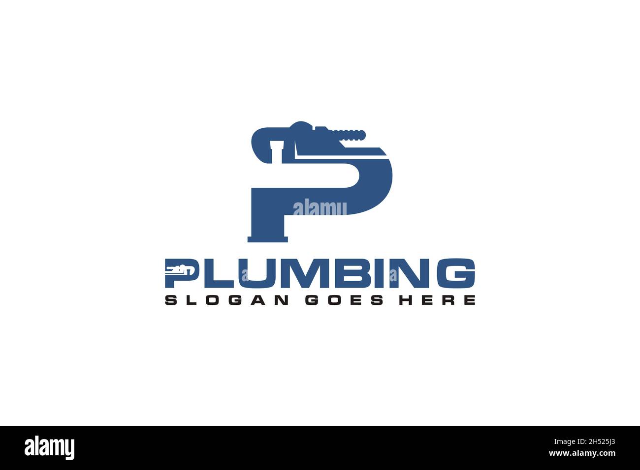 P Initial for Plumbing Service Logo Template, Water Service Logo icon. Stock Vector