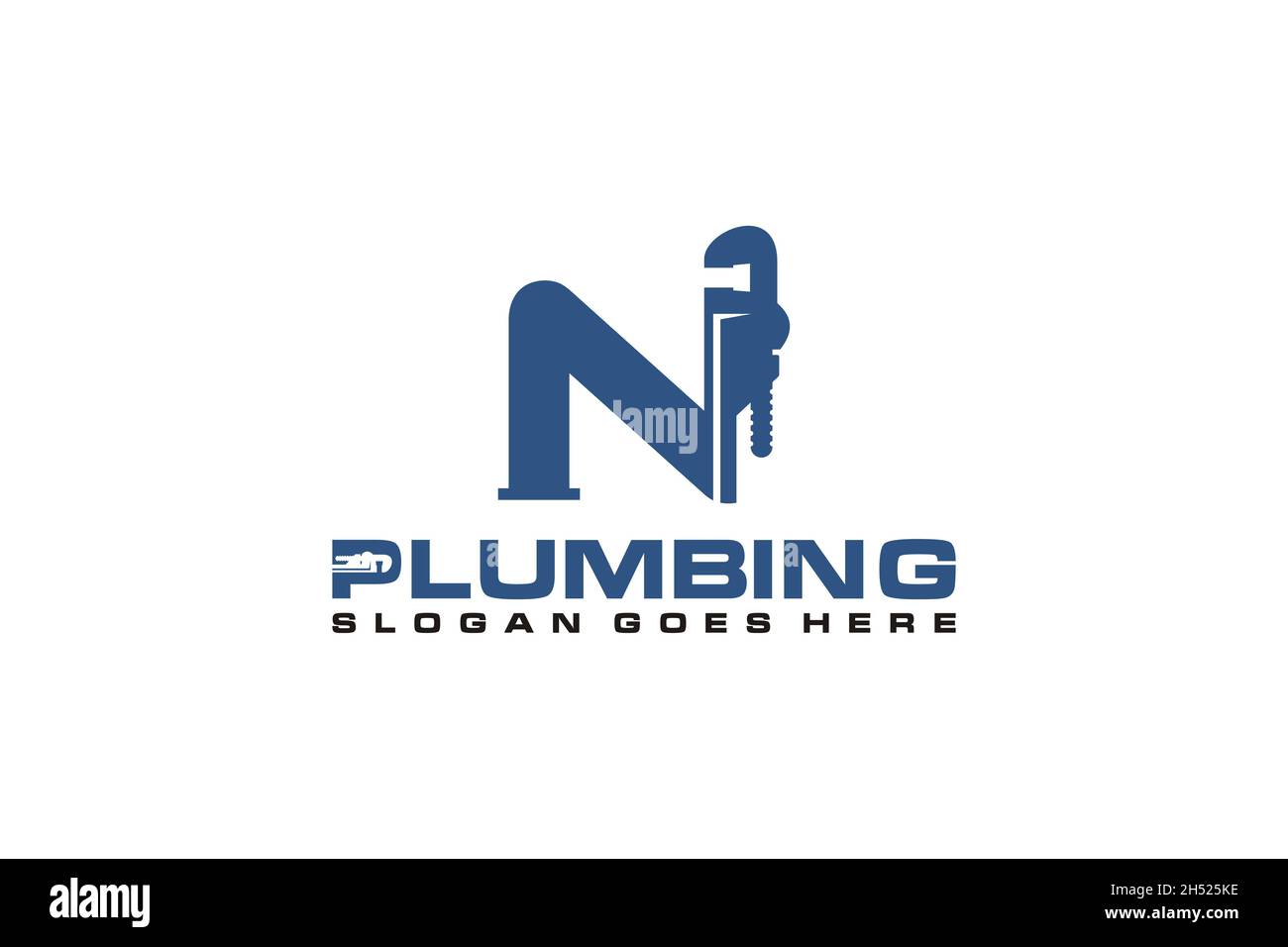 N Initial for Plumbing Service Logo Template, Water Service Logo icon. Stock Vector