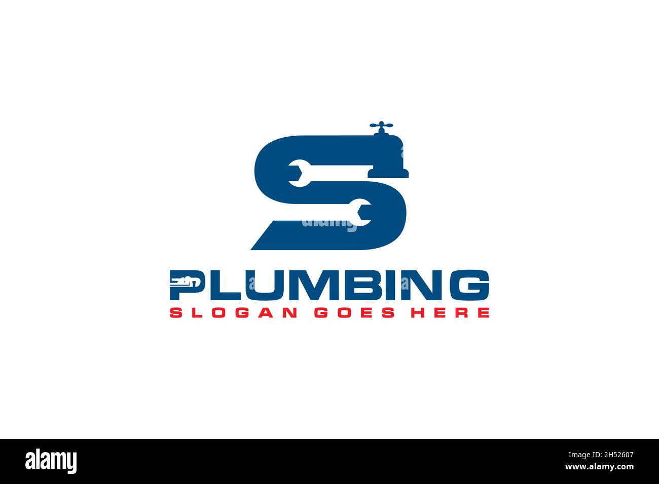 S Initial for Plumbing Service Logo Template, Water Service Logo icon. Stock Vector