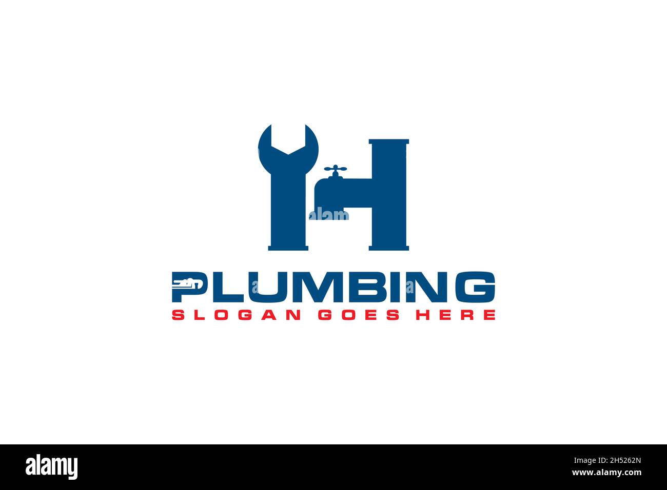 H Initial for Plumbing Service Logo Template, Water Service Logo icon. Stock Vector