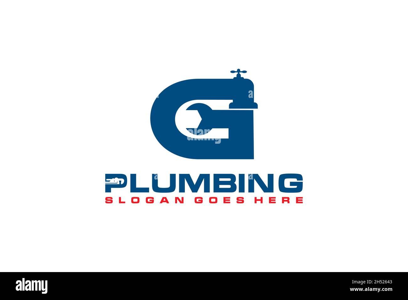 G Initial for Plumbing Service Logo Template, Water Service Logo icon. Stock Vector