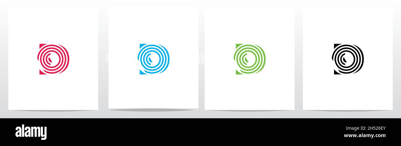 Circular Lines On Letter Logo Design D Stock Vector Image & Art - Alamy