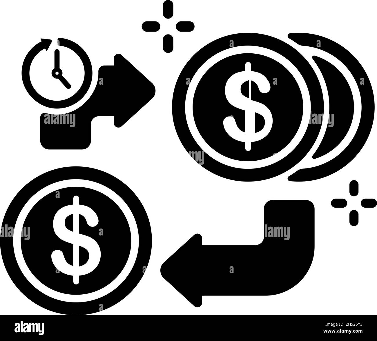 Compound interest, long-term investment vector icon illustration Stock Vector