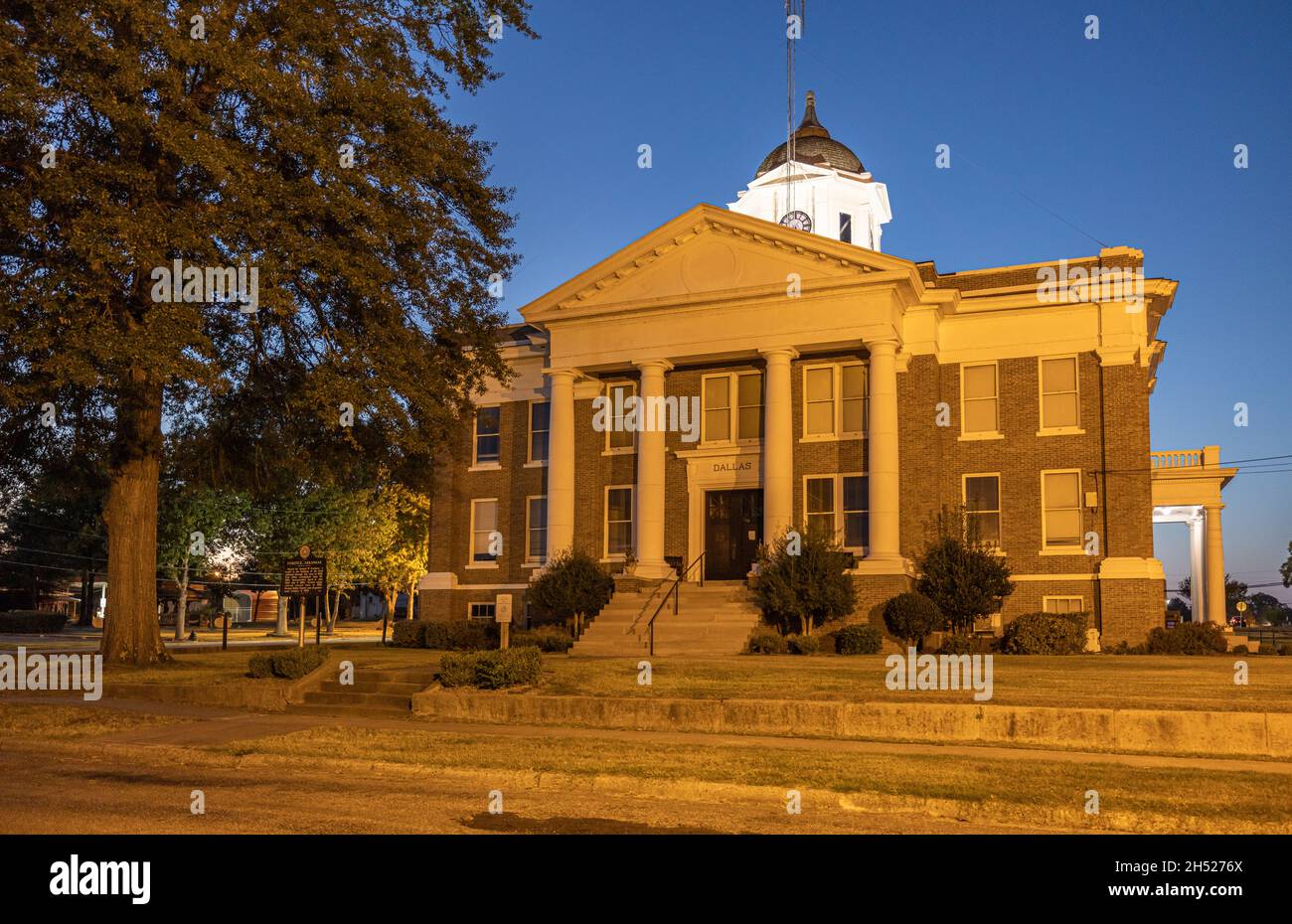 Fordyce, Arkansas, USA September 26, 2021 The Historic Dallas County Courthouse at dusk Stock
