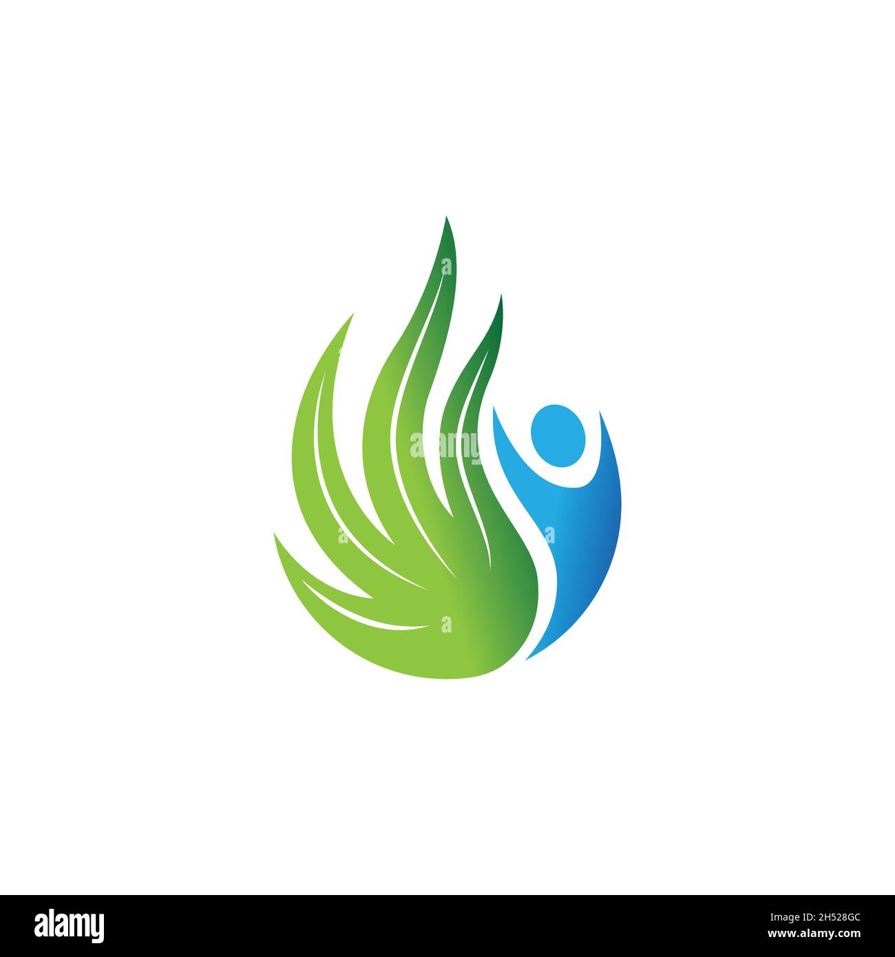 vector, illustrations. logo shape line a marijuana leaf and happy people. medicine logo. Stock Vector