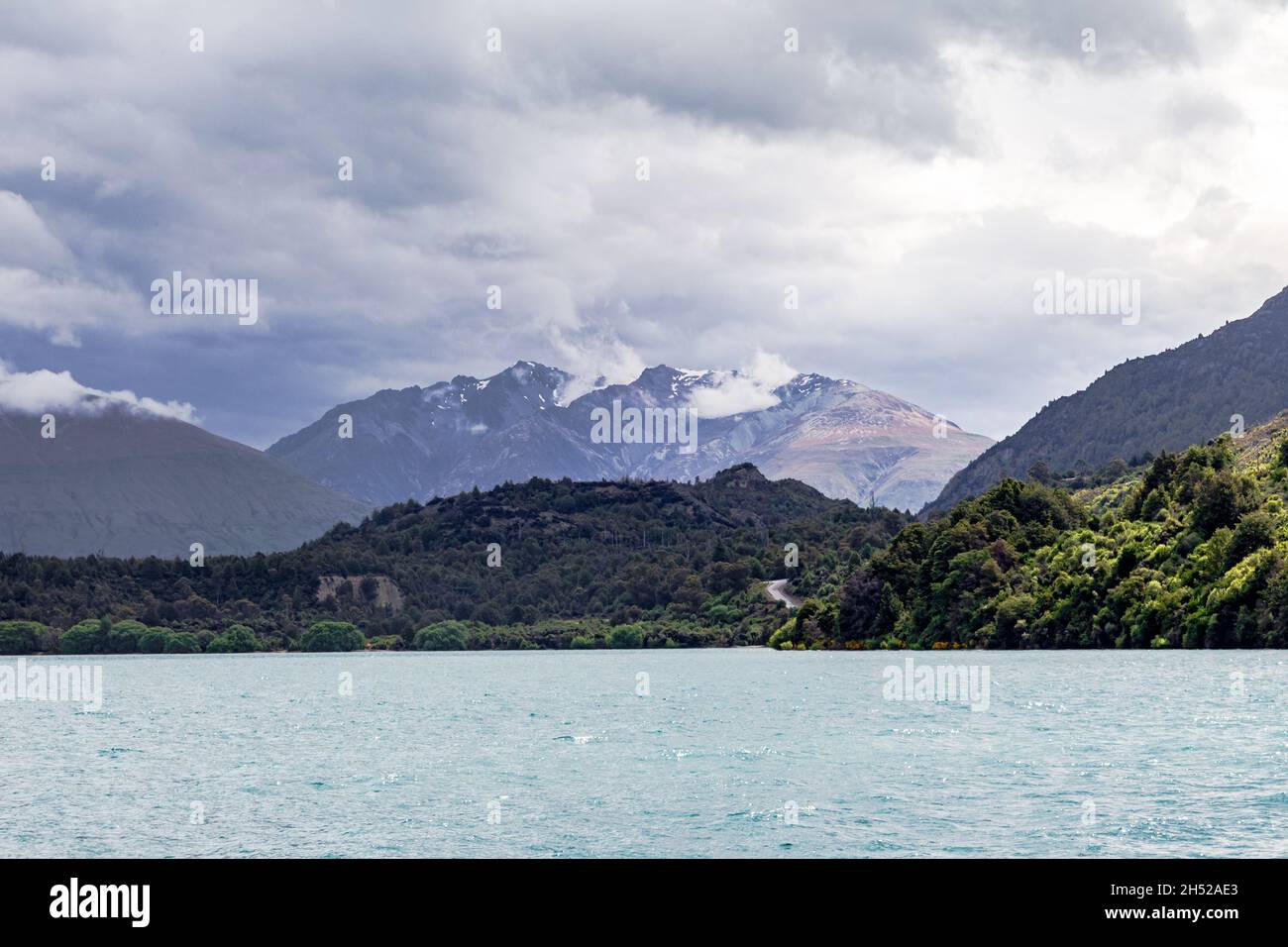 Mountainous shores of Lake Wakatipu. South Island, New Zealand Stock ...
