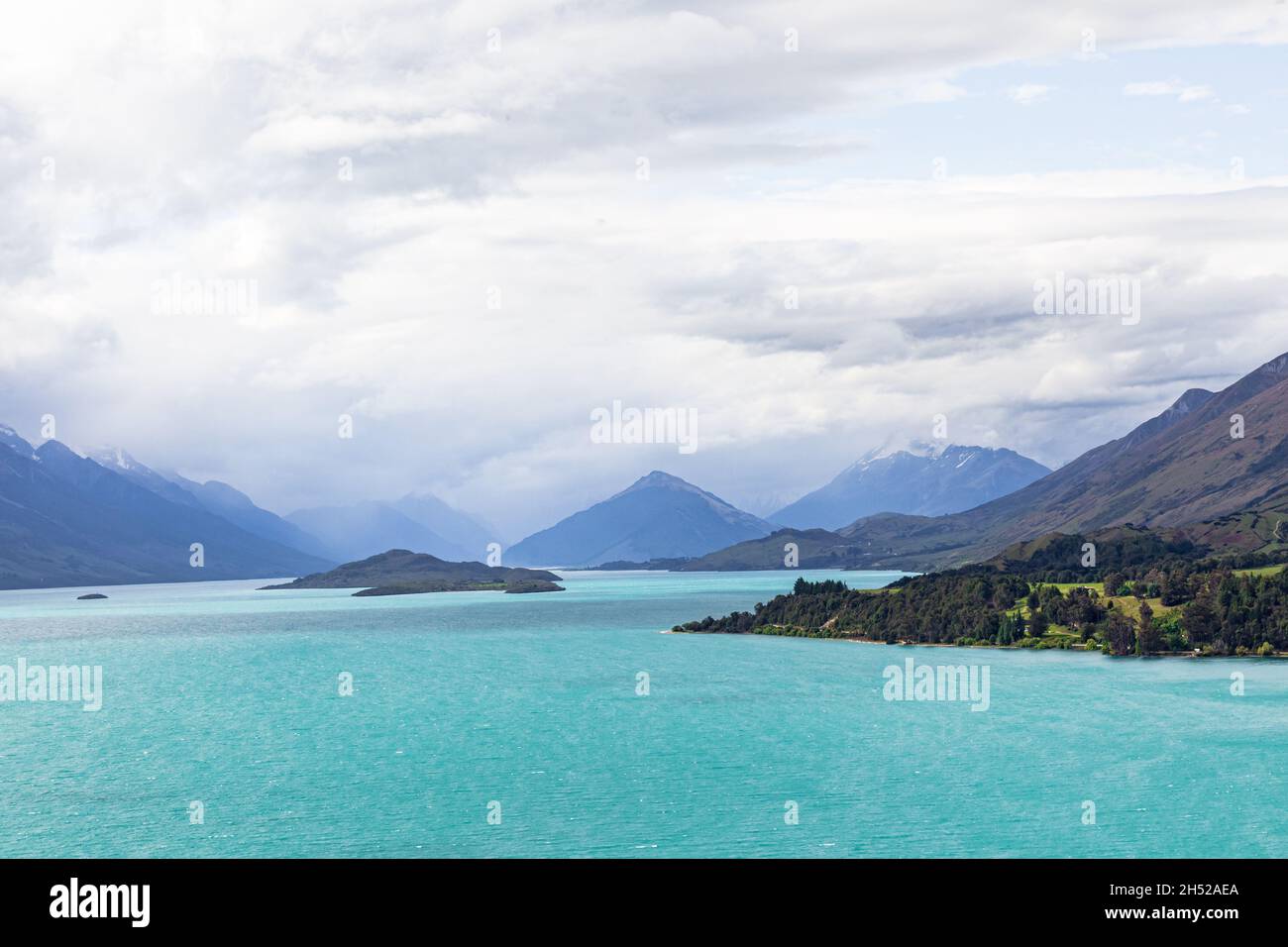 Panorama of Lake Wakatipu. New Zealand Stock Photo