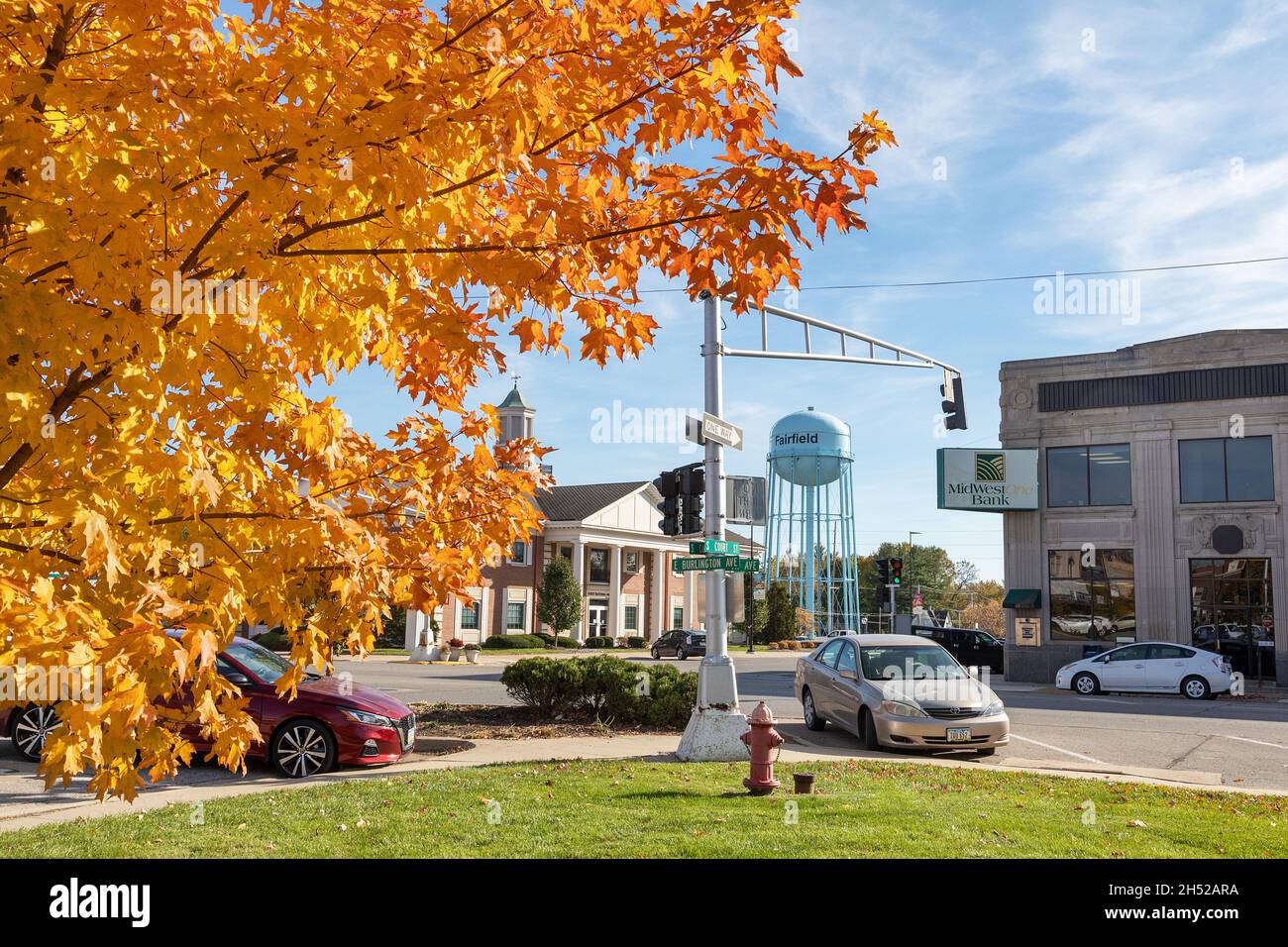 East Burlington Avenue in downtown Fairfield, Iowa several days after