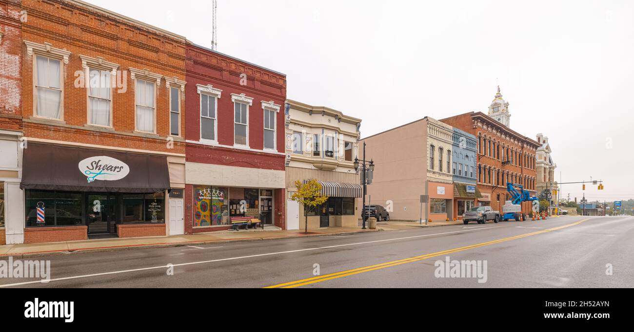 Napoleon, Ohio, USA October 24, 2021 The Historic business district