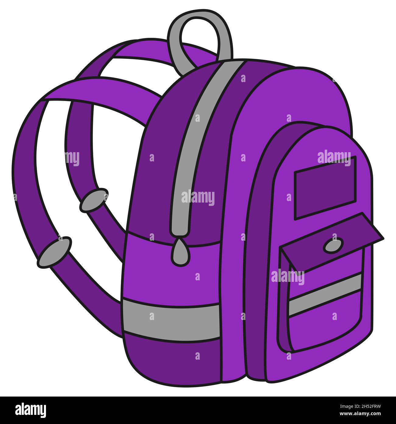 School backpack in Doodle style. illustration. isolated Stock Photo - Alamy