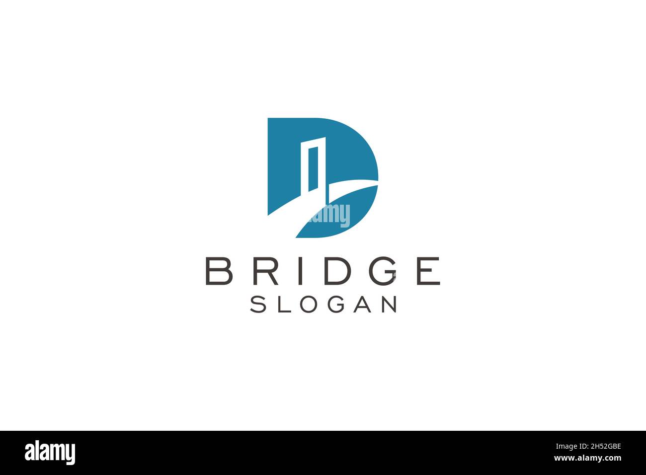 Initial Letter D bridge Logo Icon Vector Logo Stock Vector