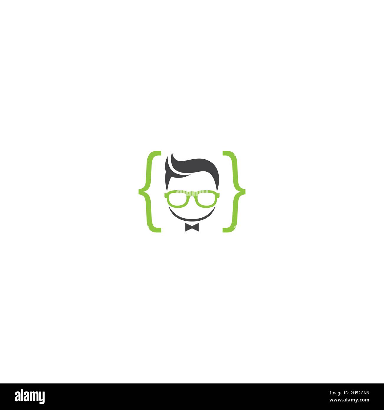 logo with the concept of coding geek, the era of coding with a cool style. good for coding community etc. Stock Vector