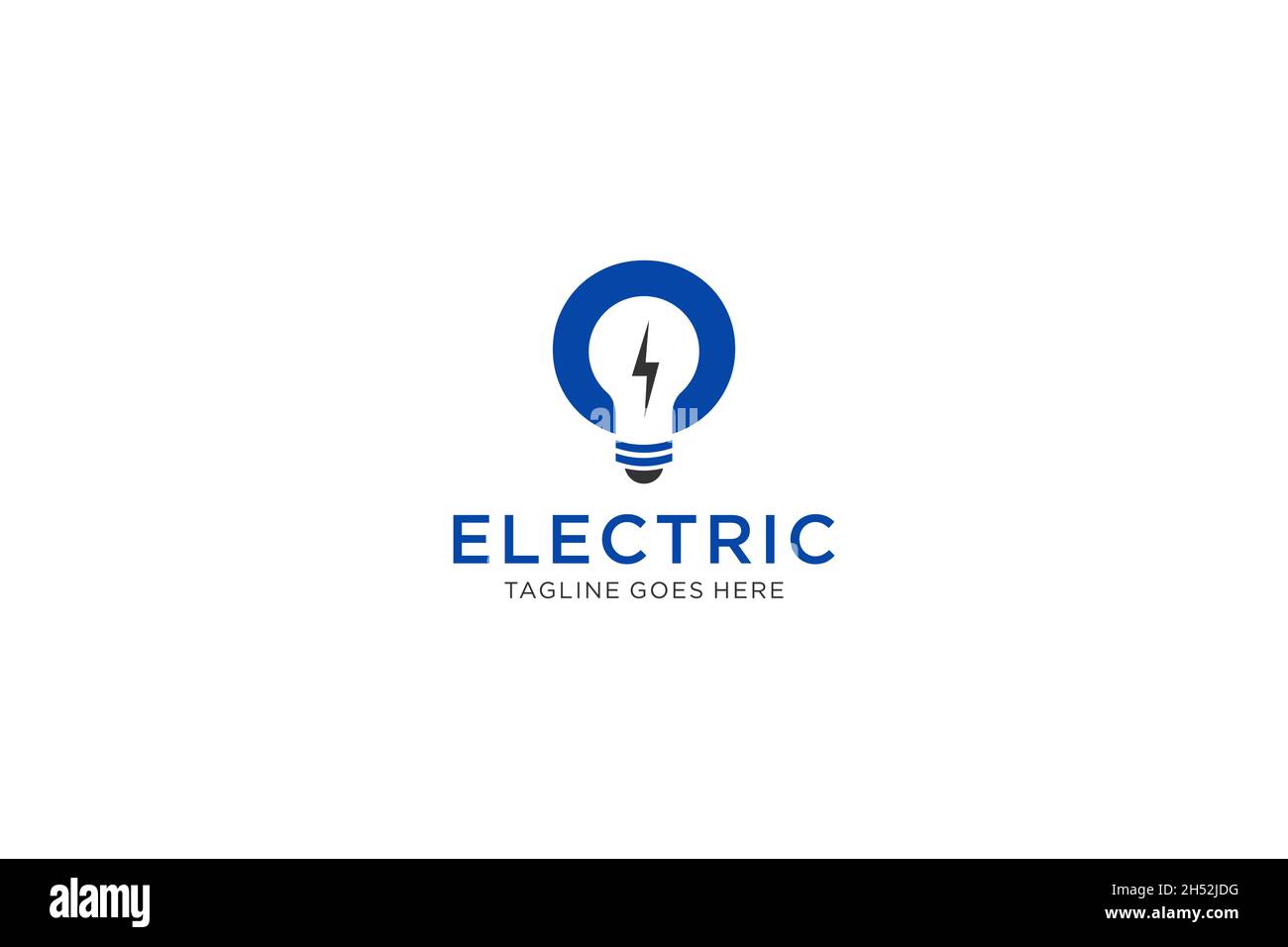 O Letter Logo Design With Light bulb and lightning bolt. Electric Bolt ...
