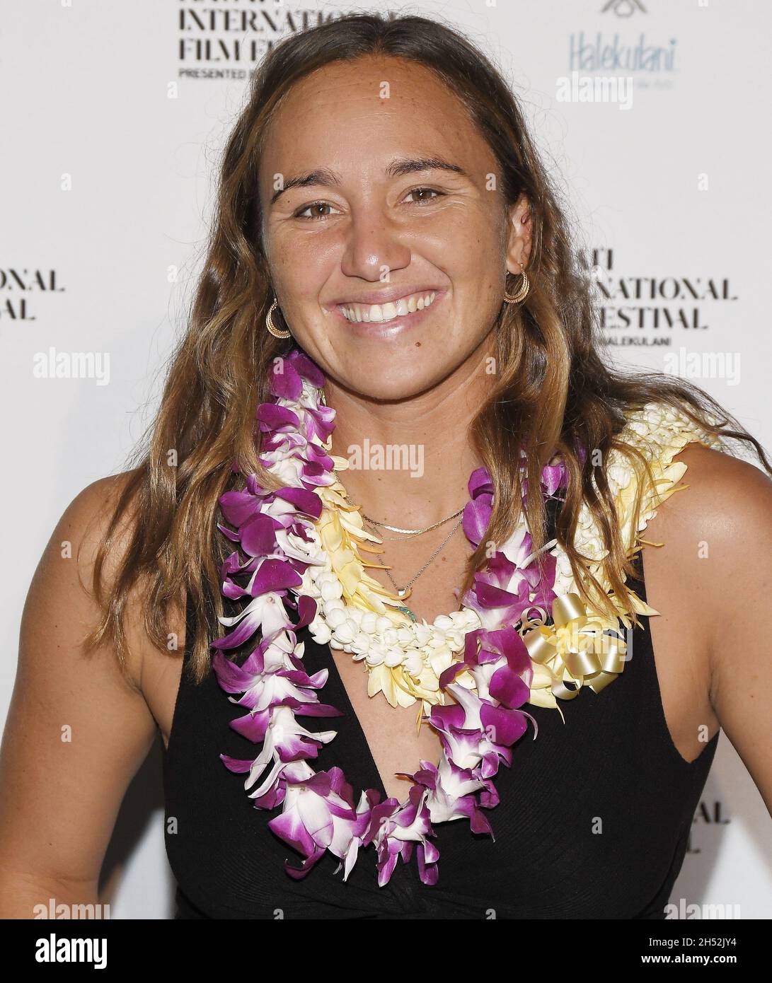 Olympic Champion Surfer Carissa Moore arrives at the 41st Hawai'i Internationall Film Festival - WATERMAN World Premiere Screening held at the Bishop Museum in Honolulu, HI on Friday, ?November 5, 2021. (Photo By Sthanlee B. Mirador/Sipa USA) Stock Photo