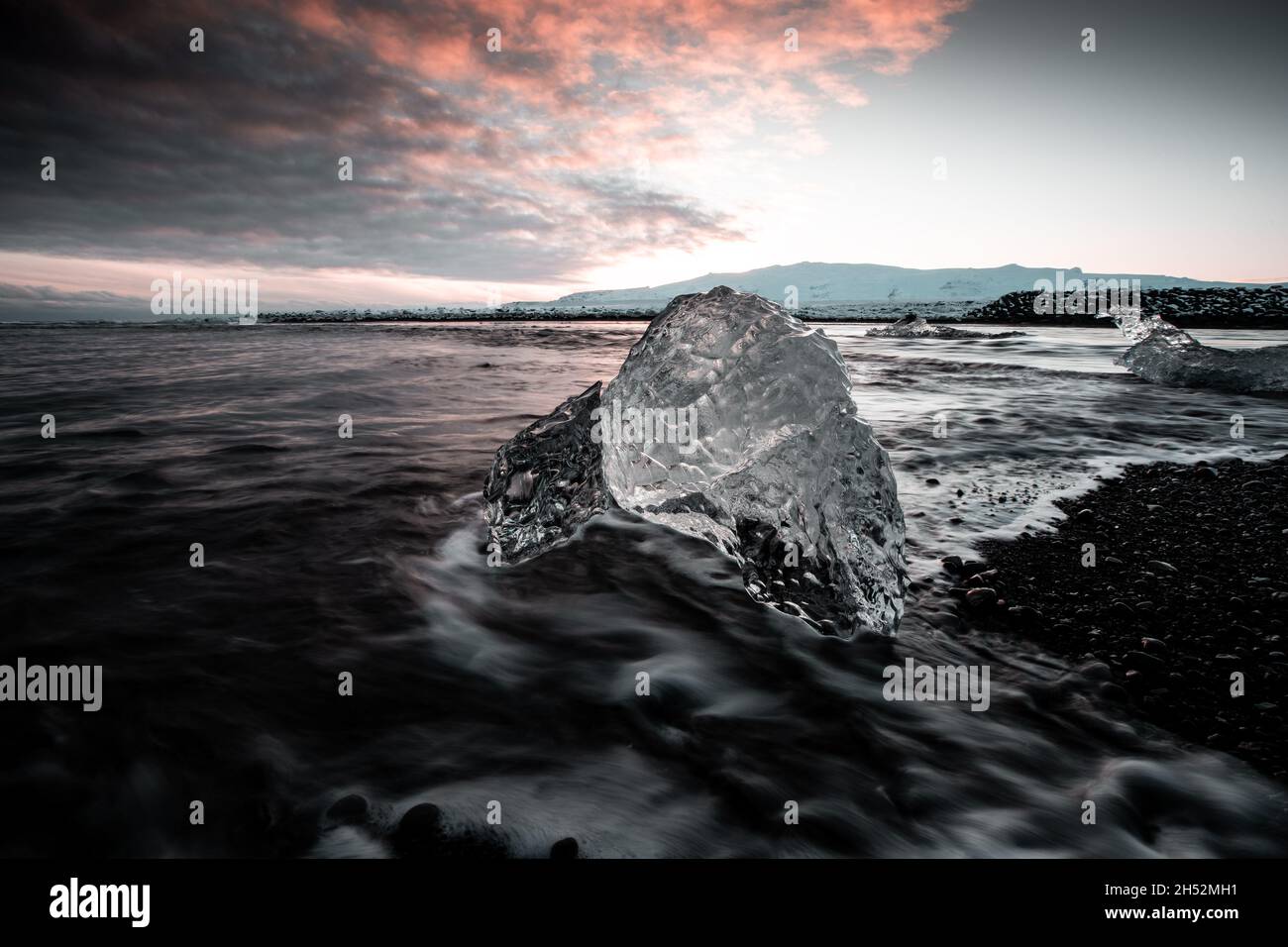 Melting glaciers,Global warming,environment pollution, global warming heating impact concept. Change climate concept.Climate Crisis and Breakdown.Clim Stock Photo