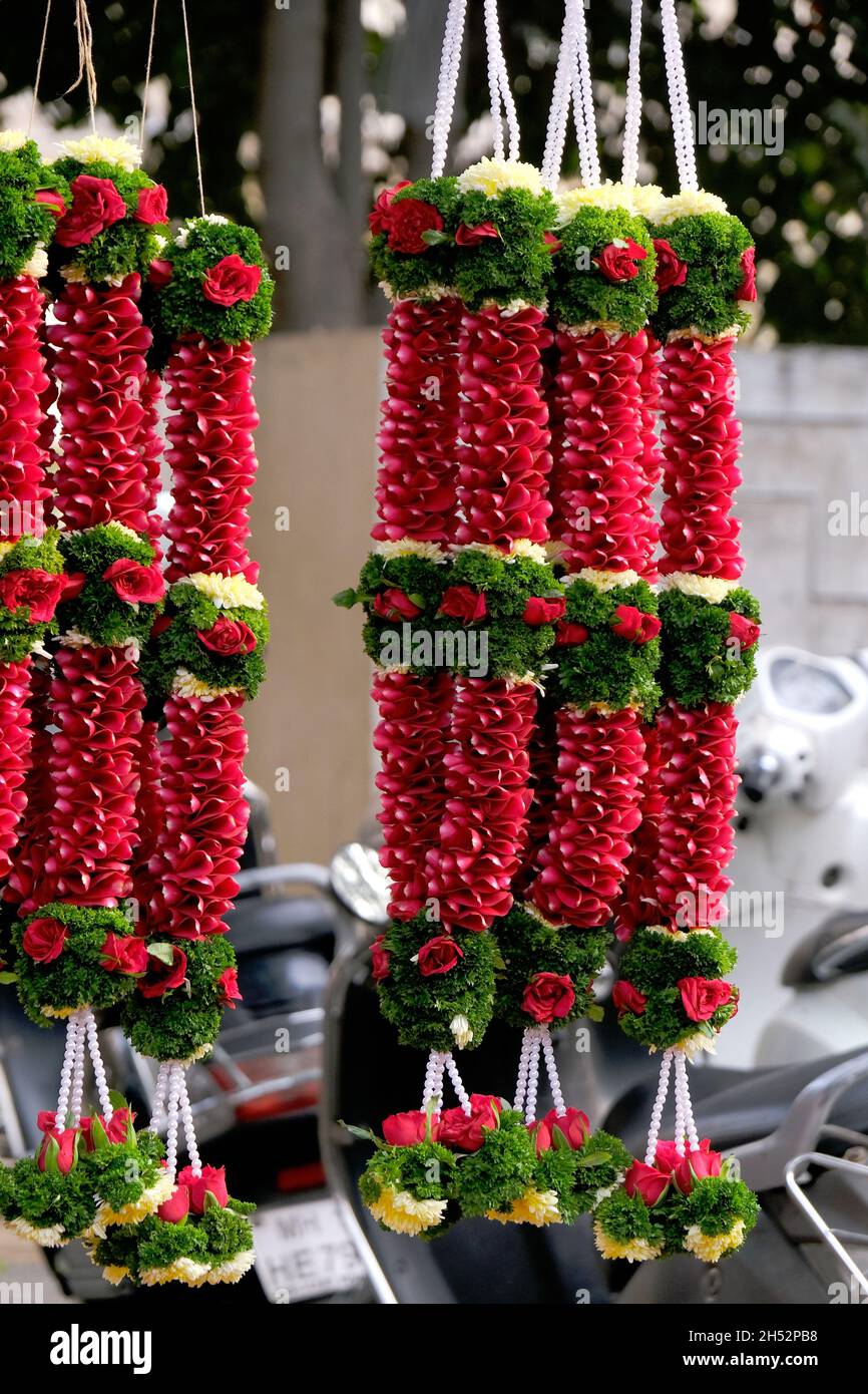 Pune, INDIA - November 04 : Flower at Market Yard in Pune during Diwali Festival, Flowers are used for giving pooja in temples and for decoration at w Stock Photo