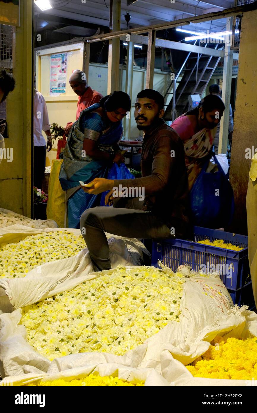 Pune, INDIA November 04 Flower at Market Yard in Pune during Diwali