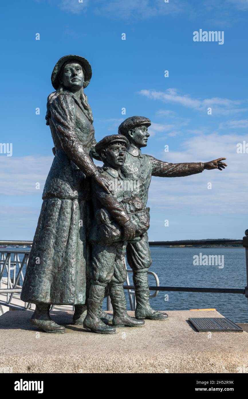 The Annie Moore Statue in Cobh Harbour County Cork Ireland Stock Photo