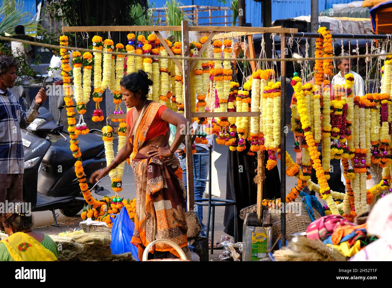 Pune, INDIA November 04 Flower at Street Market in Pune during