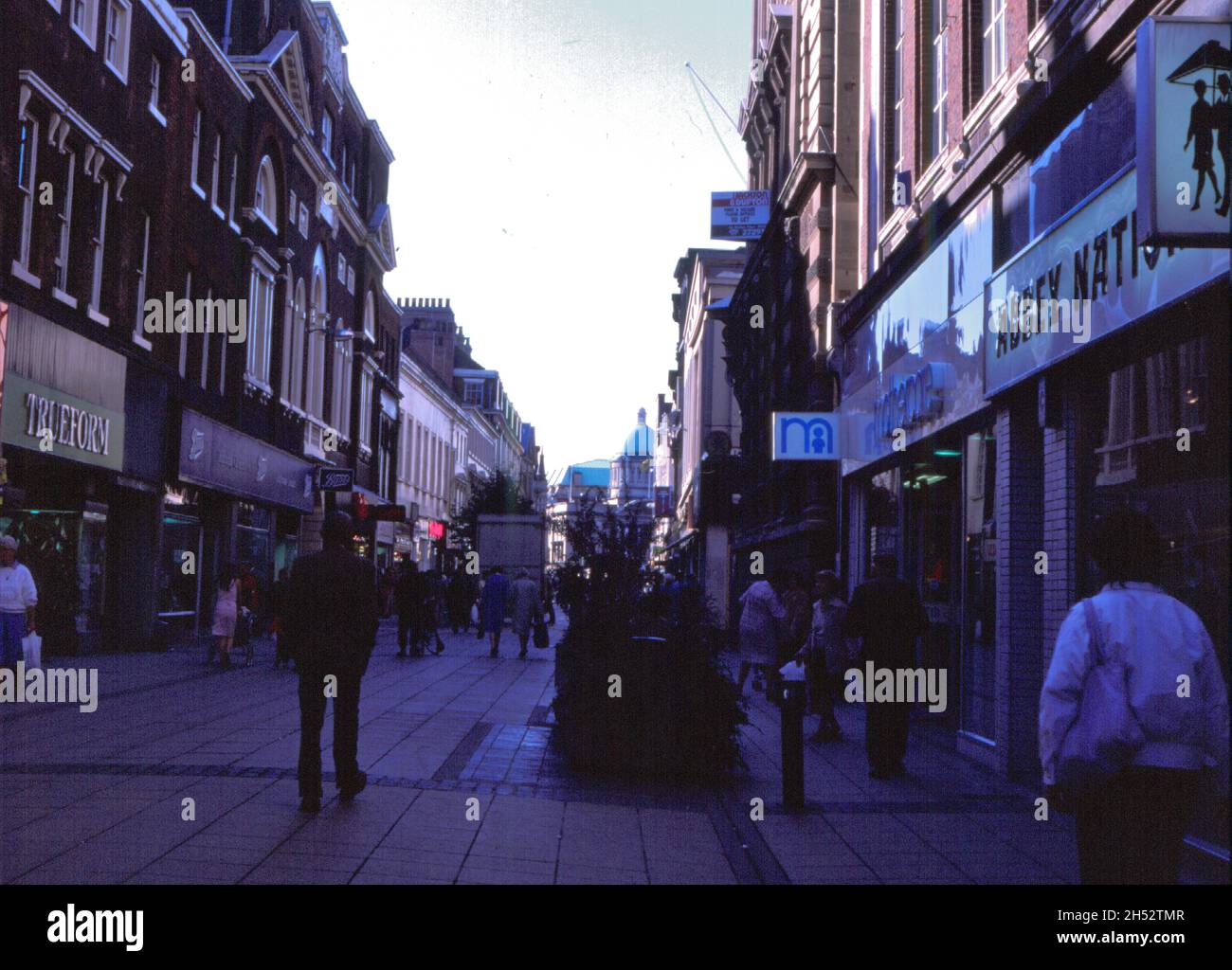 Whitefriargate, Hull, England from 1980s from 6x6 slide Stock Photo