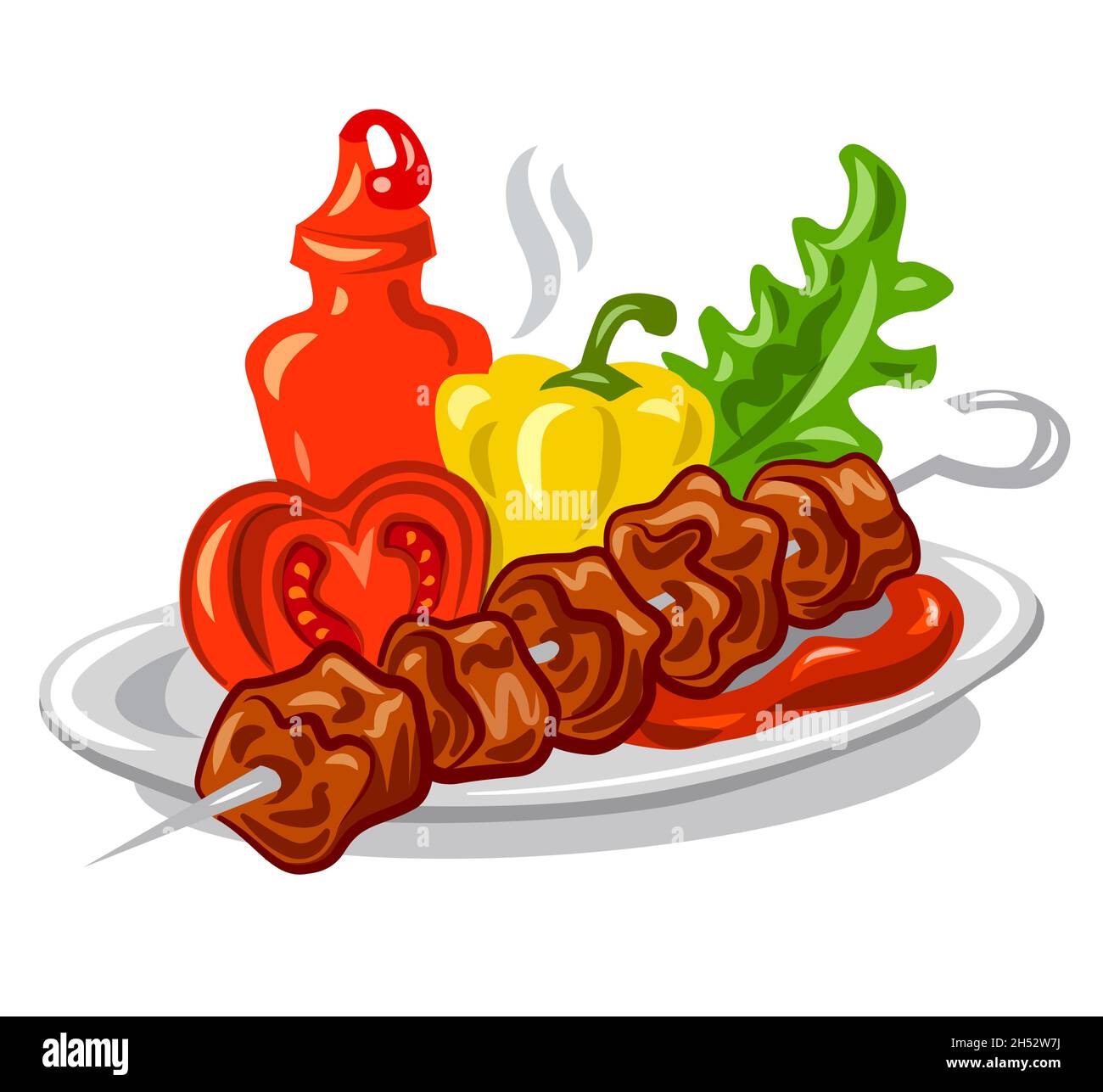 vegetable shish kabob clipart