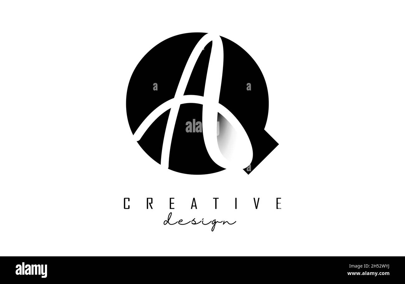 Letters QA logo with a minimalist design. Letters Q and A with ...