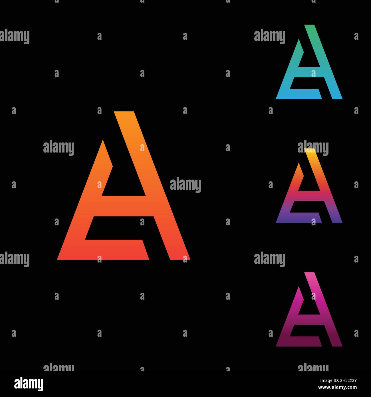 initial letter A arrow gradient logo design vector Stock Vector