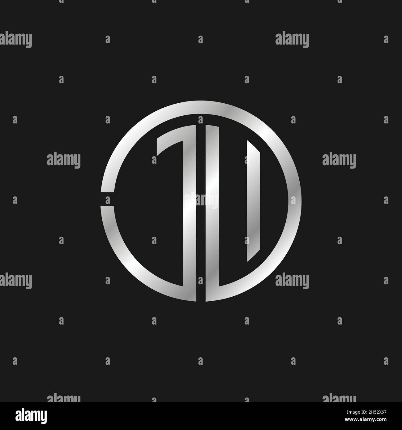 silver luxury initial letter JW circle logo design vector Stock Vector ...